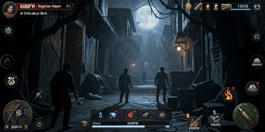 Screenshot gameplay 888FW menampilkan kengerian yang menegangkan.