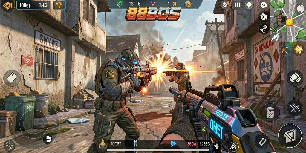 Screenshot utama 88BOS menampilkan momen pertempuran seru dalam TPS.