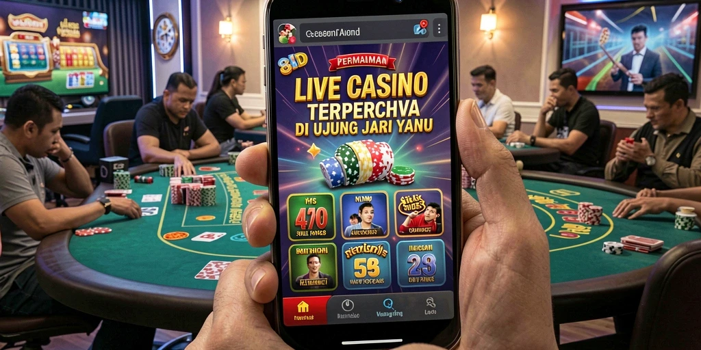 Screenshot gameplay 8ID menampilkan dealer langsung yang interaktif.