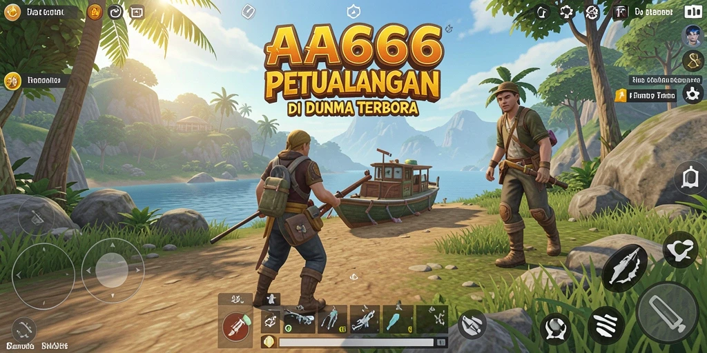 Screenshot gameplay AA666 menampilkan petualangan seru di dunia terbuka.