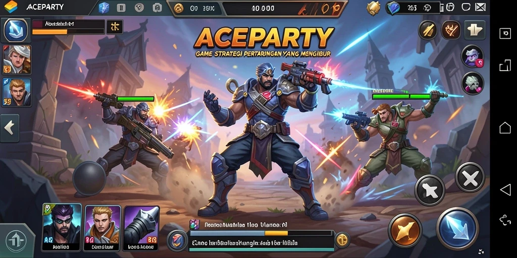 Tampilan gameplay seru di ACEPARTY dengan strategi SLG yang mendebarkan.