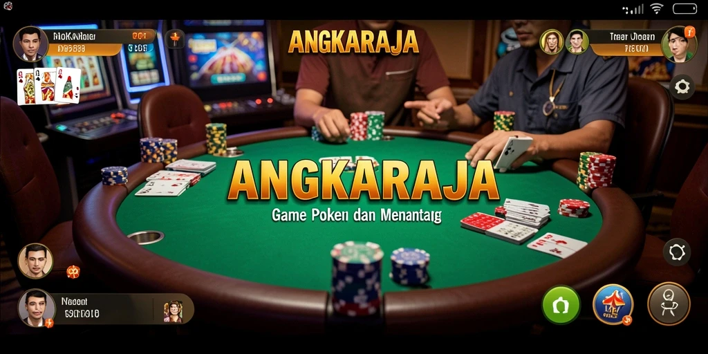 Screenshot utama ANGKARAJA menunjukkan gameplay seru Poker.