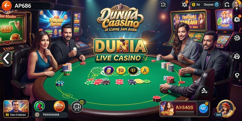 Tampilan gameplay Live Casino yang mendebarkan dan interaktif.