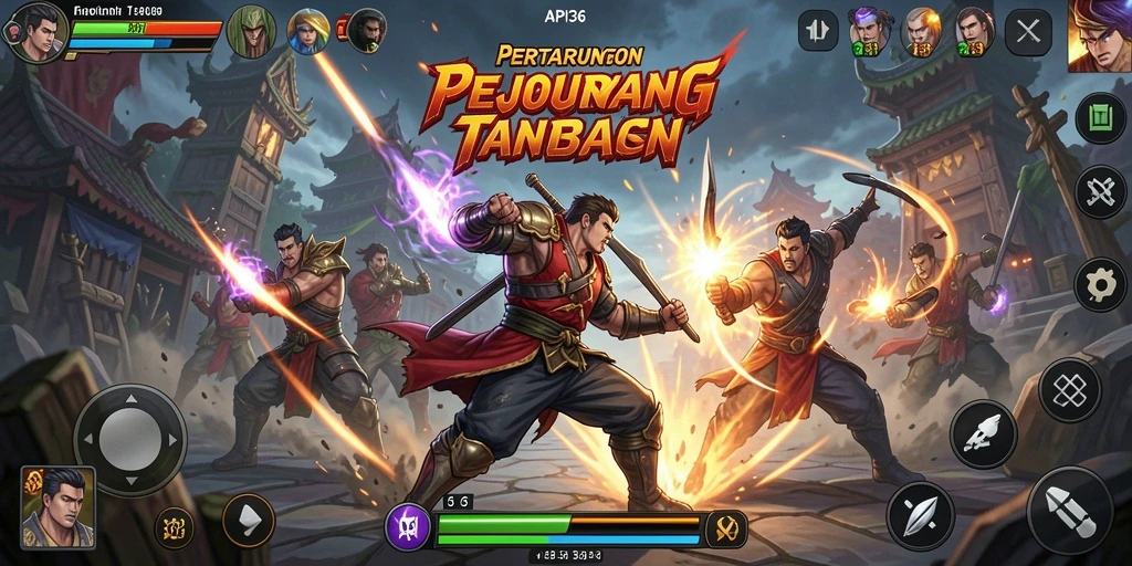 Tangkapan layar yang menunjukkan aksi pertarungan mendebarkan di API36.