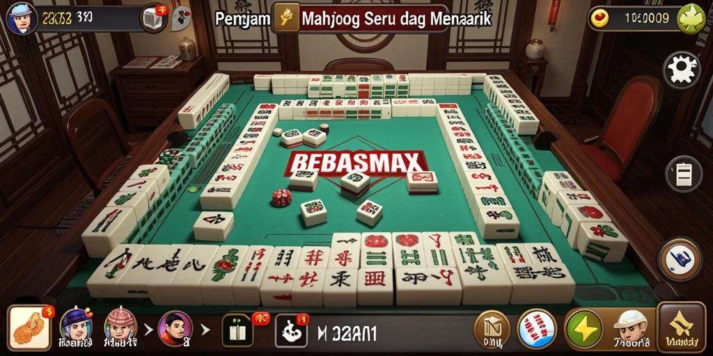 Screenshot gameplay BEBASMAX yang menampilkan suasana permainan Mahjong.