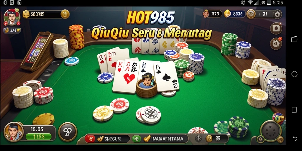 Screenshot gameplay HOT985 menunjukkan keseruan bermain QiuQiu.