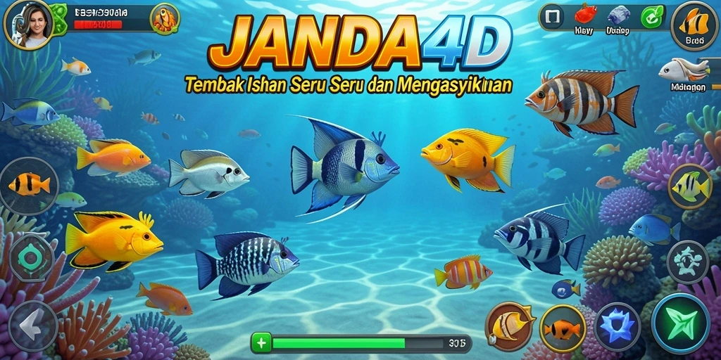 Gameplay JANDA4D yang seru dengan aksi Tembak Ikan.