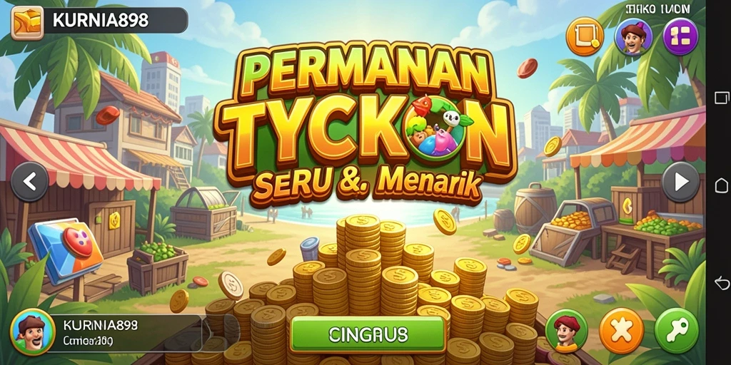 Tangkapan layar gameplay KURNIA898 menampilkan strategi pengelolaan bisnis yang menarik.
