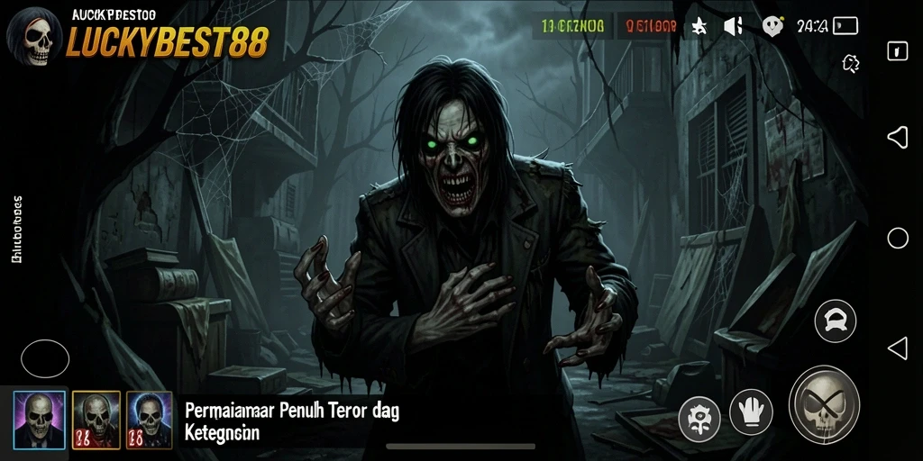 Tangkapan layar menampilkan gameplay menyeramkan di LUCKYBEST88.