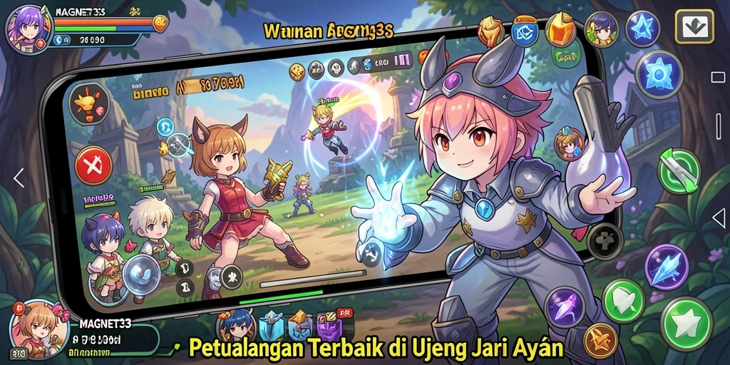 Tampilan gameplay MAGNET33 yang penuh warna dan dinamis.