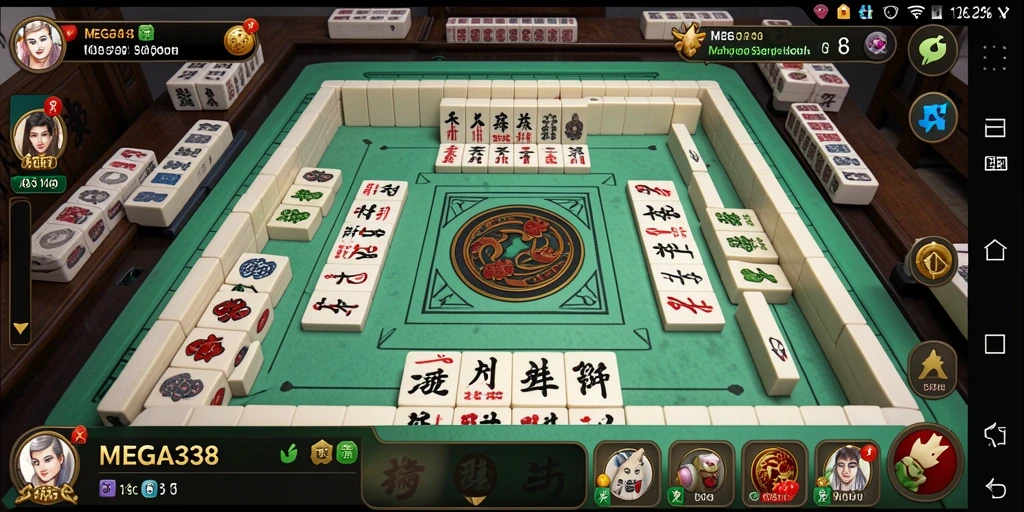 Tampilan gameplay MEGA338 yang mengasyikkan dalam permainan Mahjong.