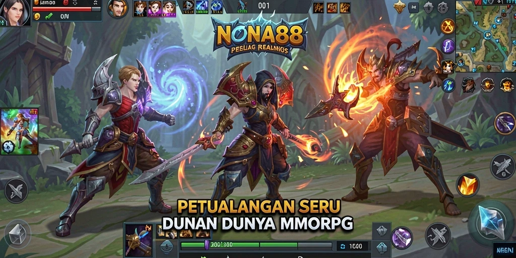 Tangkapan layar gameplay NONA88 menunjukkan aksi seru di dunia MMORPG.