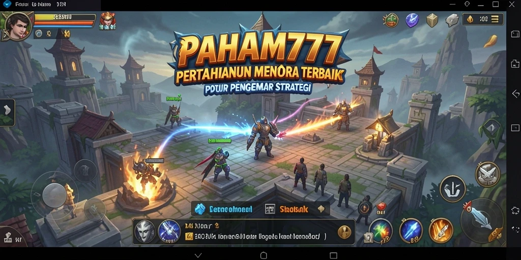 Tampilan seru gameplay PAHAM777 dalam pertarungan Tower Defense.