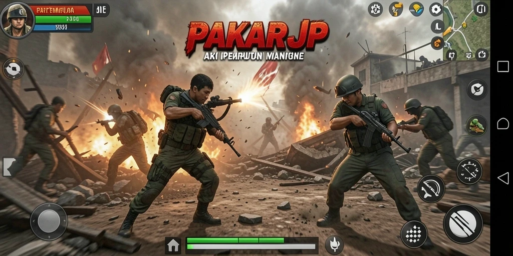 Tangkapan layar PAKARJP menampilkan aksi pertempuran yang mendebarkan.