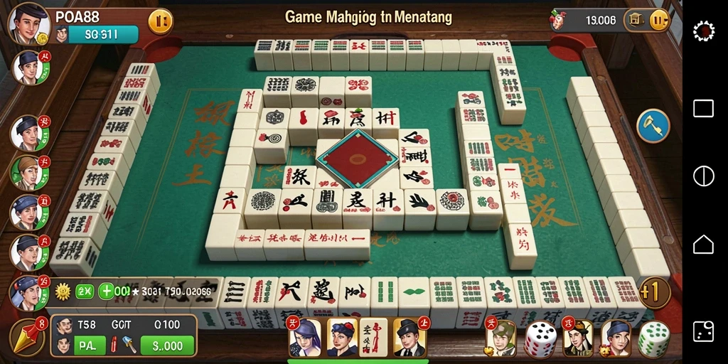 Tampilan gameplay seru dalam POA88, game Mahjong yang menantang.