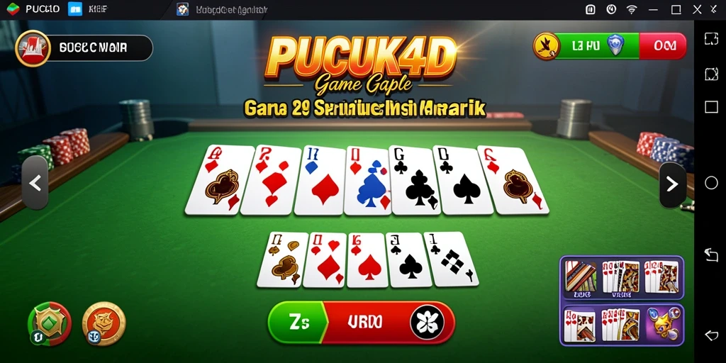 Tampilan dari permainan Gaple PUCUK4D yang menarik dan interaktif.