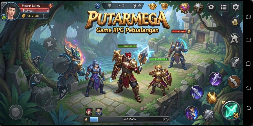 Tampilan gameplay seru dan grafis menawan di PUTARMEGA.
