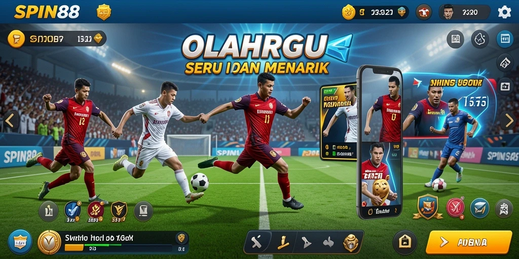 Tangkapan layar utama SPIN88 menampilkan aksi seru dalam permainan olahraga.