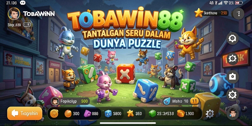 Gameplay seru TOBAWIN88 menampilkan berbagai tantangan puzzle.