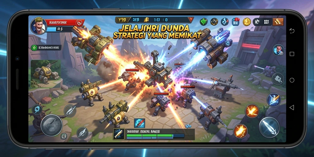 Screenshot gameplay Y89 yang menunjukkan aksi seru dalam pertempuran strategis.